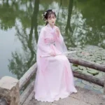Hanfu Women's Ruqun (a type of traditional Chinese dress) - Fairy Pink, Fresh and Elegant, with Wide Sleeves - Original Ancient Costume Performance Costume - Image 4