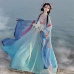 Yunfangxiu Authentic Original Hanfu Women's Tang Dynasty Style Hezi Skirt, Ethereal Embroidered Wide-Sleeved Shirt, Student Performance Daily Set - Image 2