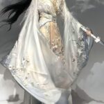 Original Hanfu, Wei-Jin style modified Tang dynasty style, high-waisted embroidered, heavy-duty, ethereal embroidered, wide-sleeved, new spring/summer set, Yao Guang - Image 2