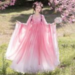 Plus-size 200-pound chubby woman's embroidered Hanfu, Tang style, ancient style, spring and autumn, everyday slimming, wide-sleeved shirt and skirt. - Image 5