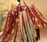 Plus-size Hanfu for women weighing up to 200 pounds, autumn and winter Chinese style embroidered and printed ancient costume Tang Dynasty style hezi skirt, super fairy-like and slimming.