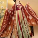 Plus-size Hanfu for women weighing up to 200 pounds, autumn and winter Chinese style embroidered and printed ancient costume Tang Dynasty style hezi skirt, super fairy-like and slimming.