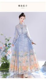 Yingyulanyi Original 【Goddess】Ming Dynasty Style Horse Face Skirt Printed Thin Modified Commuter Spring/Summer Set for Everyday Wear - Image 5