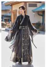 Original Hanfu Men's Clothing Chinese Style Ancient Costume Martial Arts Fantasy Dark Cool Hanfu Cross-collar Robe Film and Television Cosplay Costume - Image 8