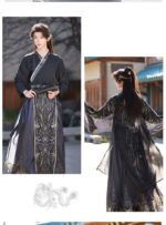 Original Hanfu Men's Clothing Chinese Style Ancient Costume Martial Arts Fantasy Dark Cool Hanfu Cross-collar Robe Film and Television Cosplay Costume - Image 7