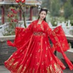 The red crane-patterned waist-length ruqun (a type of traditional Chinese dress) is incredibly elegant and ethereal. - Image 3