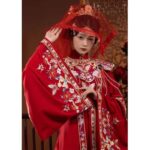 Plus-size Hanfu for women weighing 200 jin (approximately 100 catties), Ming Dynasty style heavy embroidery wedding dress, red stand-up collar shirt, cloud shoulder and horse-face skirt. - Image 4