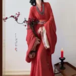 Hanfu Warring States Period Robe Restoration Style, Cross-Collar Straight Hem, Double-Layer, Large Quantity, Adult Complete Set, Everyday Wear, Super Ethereal, Train - Image 3