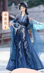 Weiyang Palace [West Sea Dragon King] Original Hanfu Women's Set: Ethereal Embroidered Hezi Skirt from the Northern and Southern Dynasties - Image 2